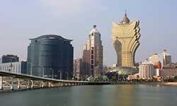Playing Blackjack in Macau (China, Asia).